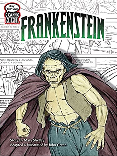 Color Your Own Graphic Novel FRANKENSTEIN (Dover Classic Stories Coloring Book) by Mary Shelley (Paperback) New  LB0014-10-07-2020-1.98-N
