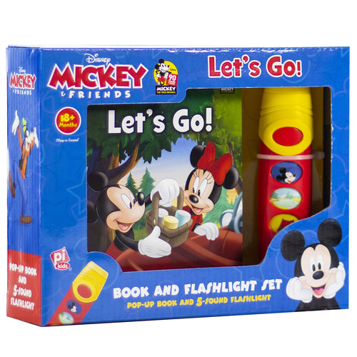 Disney-Mickey & Friends Let's Go-Book and Flashlight Set Pop- up Book and 5 Sound Flashlight Set New ISBN 978-1-5037-4873-6